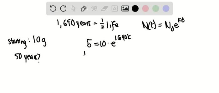 The half life of radium is 1690 years