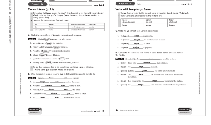 Realidades 1 capitulo 1b answer key